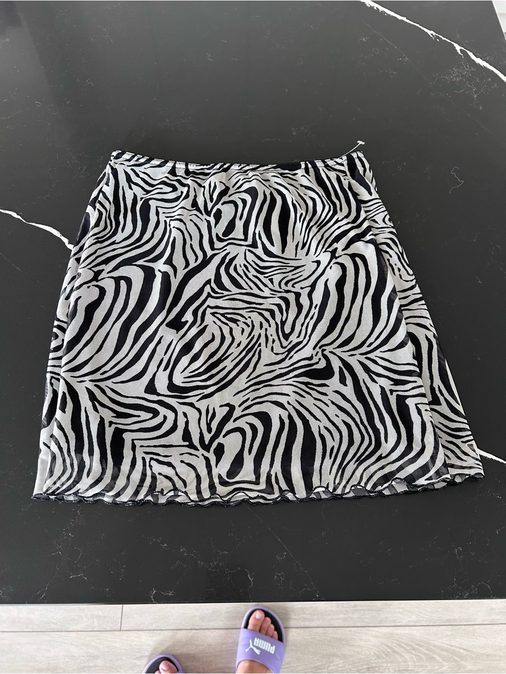 Urban Outfitters Black White Zebra Print Skirt Y2K Style Animal Print Statement